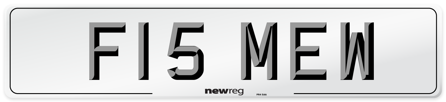 F15 MEW Number Plate from New Reg